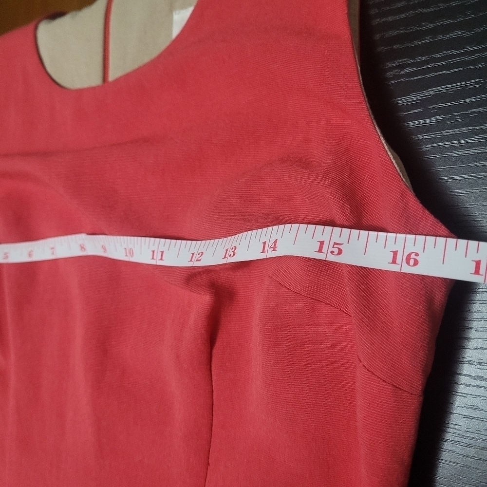 VINTAGE Y2K Cleo Petites Linen Blend Sleeveless Red Dress 6P - Picture 6 of 7